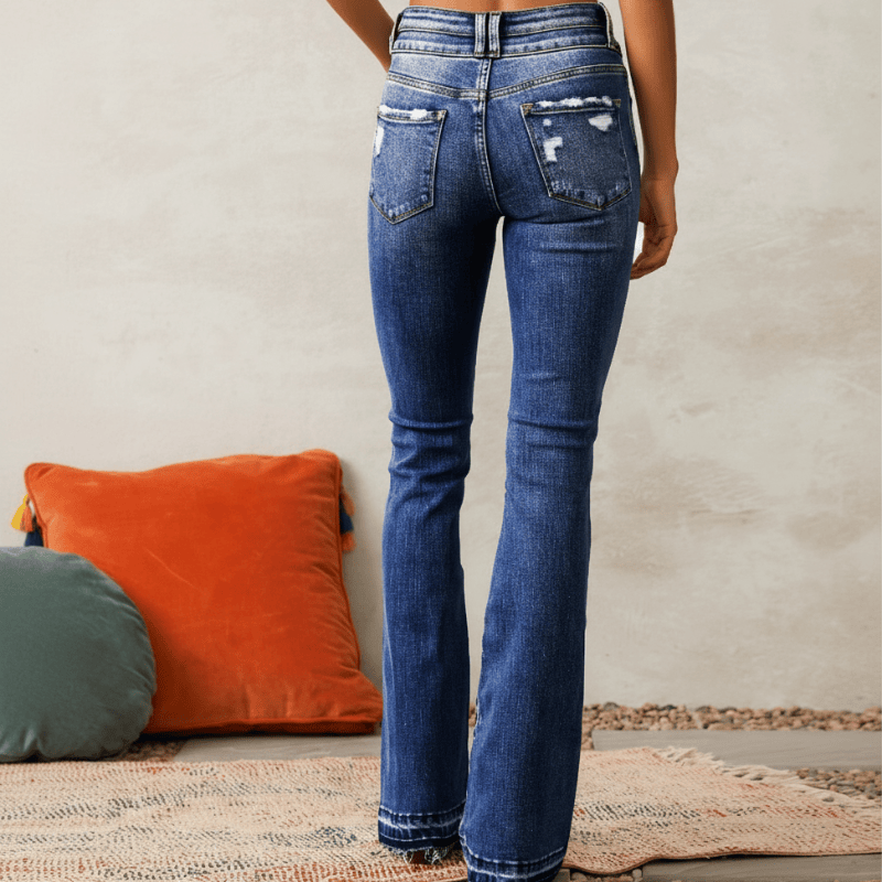 Vintage Bootcut Ripped Jeans