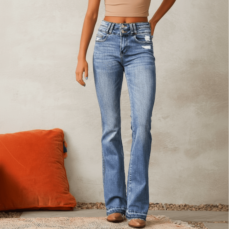 Vintage Bootcut Ripped Jeans