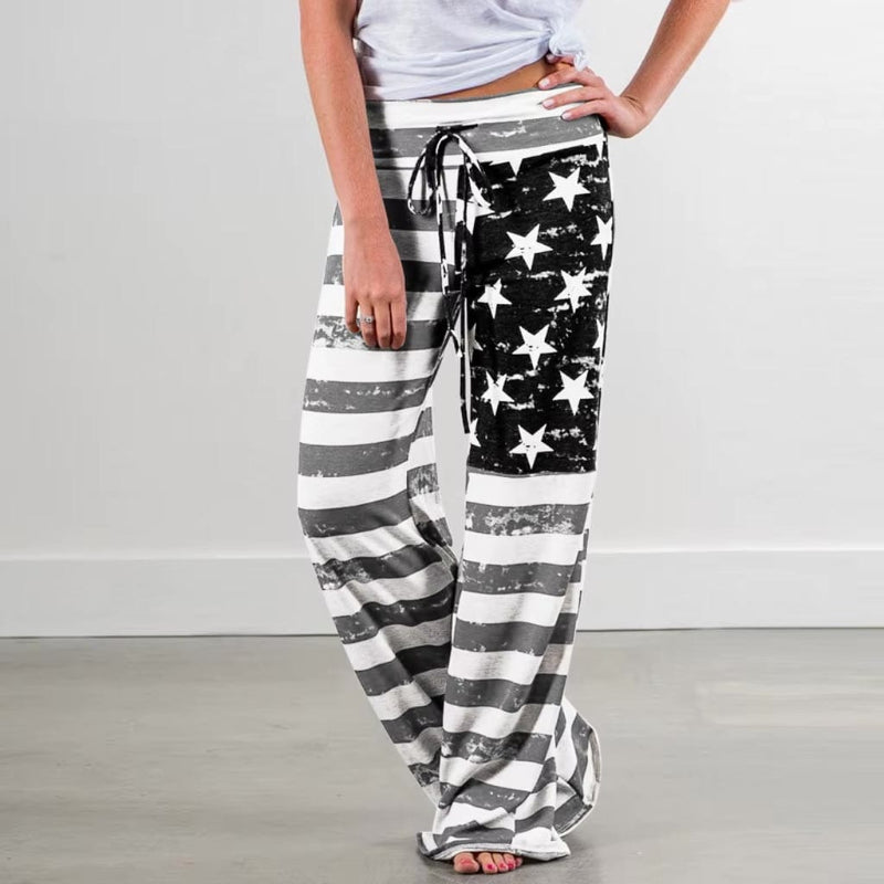 Boho American Flag Wide Leg Lounge Pants