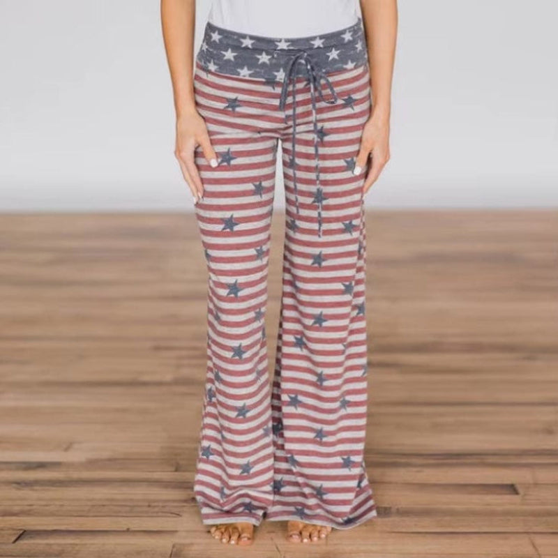 Boho American Flag Wide Leg Lounge Pants